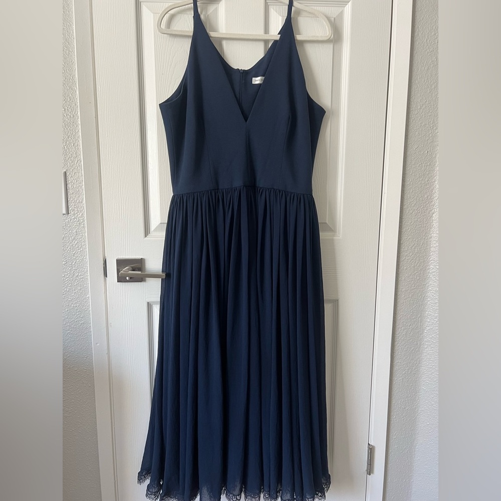 Dress the Population Alicia Mixed Media Midi Dress